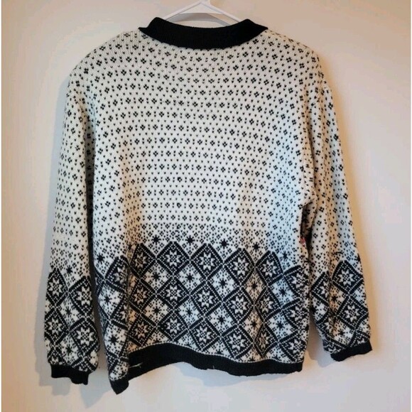 Baxter Wells Fair Isle Wool Blend Womens Large Sweater Birdseye Knit Ski Cozy - Picture 2 of 8